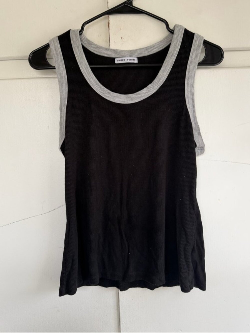 Black Tank Top with Gray Trim